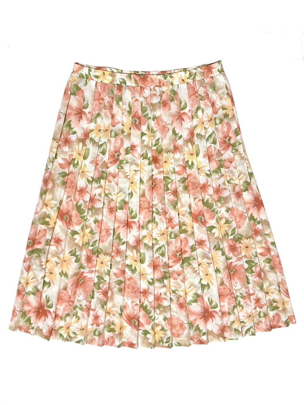 Vintage Jantzen Pleated Floral Maxi Skirt Size 16 Boho Cottage Retro Feminine